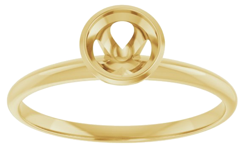 Sužadėtuvių Žiedas „Bezel-Set Solitaire“ 14k yellow gold Round 5.2mm (3)