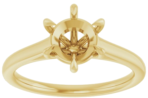 Sužadėtuvių Žiedas „Claw-Pong“ 14k yellow gold Round 7.4mm (3)