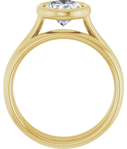 Sužadėtuvių Žiedas „Bezel-Set Solitaire“ 585 Geltonojo Aukso Oval 9mm x 7mm (7)
