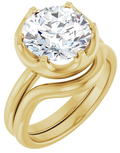 Sužadėtuvių Žiedas „Solitaire“ 14k yellow gold Round 10mm (6)