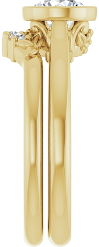 Sužadėtuvių Žiedas „Bezel-Set“ 585 Geltonojo Aukso Round 6mm (9)