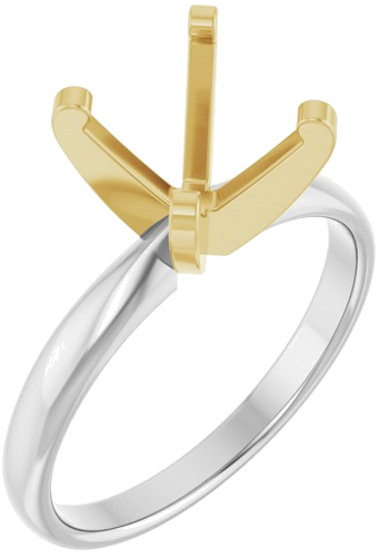 Sužadėtuvių Žiedas „Solitaire“ 14k white/yellow gold Square 6.5mm (1)