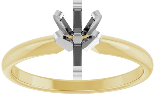 14K Yellow White 8 x 5 mm Pear Solitaire Engagement Ring Mounting (3)
