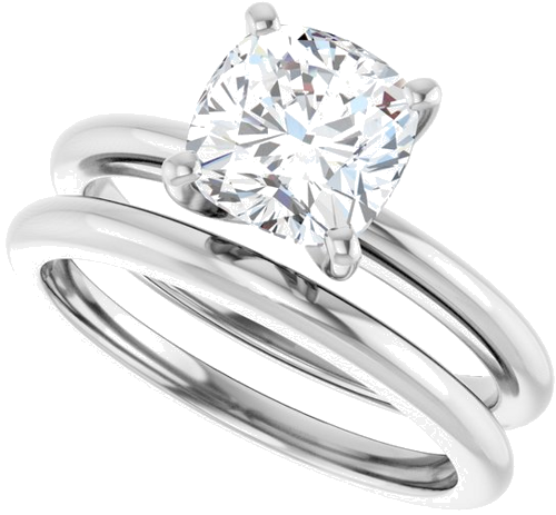 Platinum  7 mm Cushion Solitaire Engagement Ring Mounting (10)