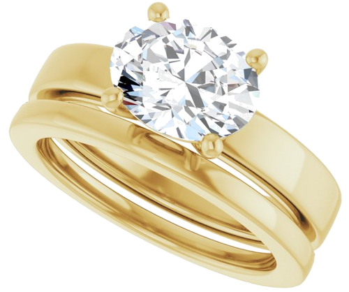 14K Yellow 9x7 mm Oval Solitaire Engagement Ring Mounting (6)