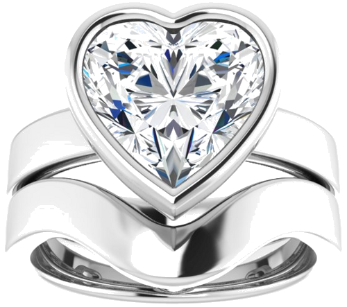 Sužadėtuvių Žiedas „Bezel-Set Solitaire“ 925 Sidabro Heart 10mm (8)