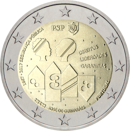 2017 Portugalija Policija ir Visuomenės saugumas 2 eurų moneta (1)