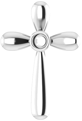 Pakabukas „Solitaire Bezel-Set Cross“ 925 Sidabro Round 3mm (1)