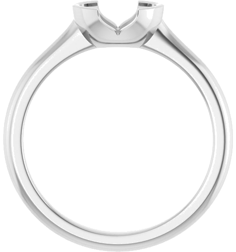 Sužadėtuvių Žiedas „Half-Bezel Solitaire“ 14k white gold Oval 7mm x 5mm (2)