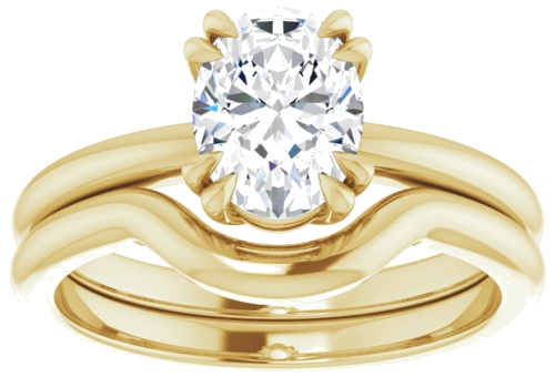 Sužadėtuvių Žiedas „Solitaire“ 585 Geltonojo Aukso Oval 8mm x 6mm (8)