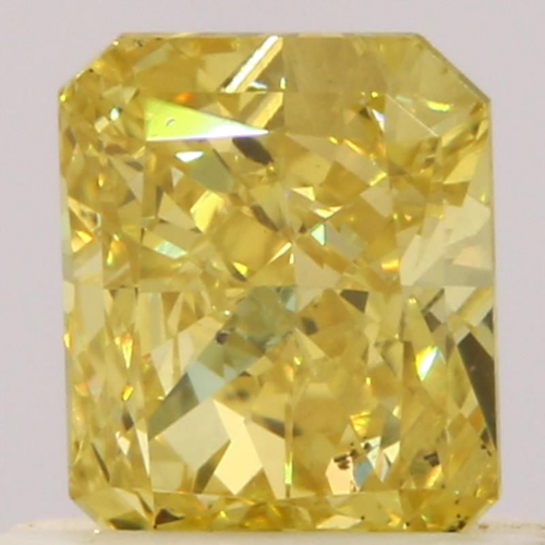 0.51 carat Fancy Vivid Yellow-SI2 Natūralus Radiant Deimantas (1)