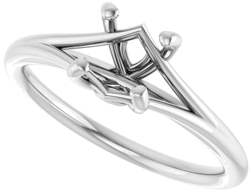 14K White 6.5 mm Round Solitaire Ring Mounting (5)