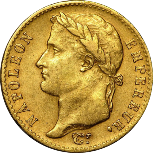 20 Frankų Napoleonas Bonapartas (Su vainiku 1807-1813), Prancūzijos imperija (1)