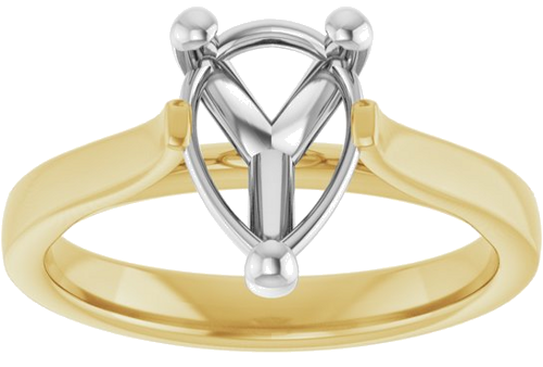 Sužadėtuvių Žiedas 14k yellow/white gold Pear 10mm x 7mm (3)