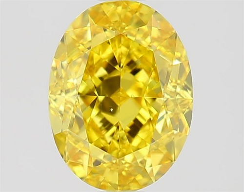 1.39 carat Fancy Vivid Yellow-VS2 Natūralus Oval Deimantas (1)