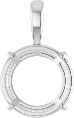 Sterling Silver 14 mm Round 4-Prong Pendant Mounting (1)