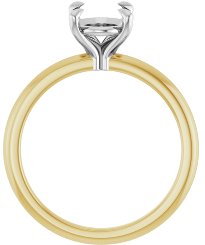 14K Yellow White 9x7 mm Oval Solitaire Engagement Ring Mounting (2)