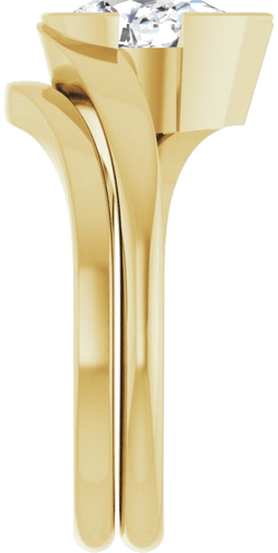 Sužadėtuvių Žiedas „Half-Bezel Solitaire“ 14k yellow gold Pear 9mm x 6mm (9)