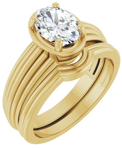 Sužadėtuvių Žiedas „Solitaire Vintage-Inspired“ 14k yellow gold Oval 8mm x 6mm (12)