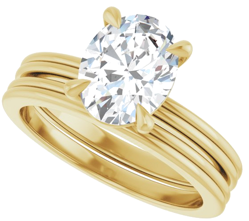 Sužadėtuvių Žiedas „Claw-Prong Solitaire“ 14k yellow gold Oval 9mm x 7mm (10)
