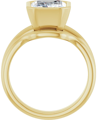 Sužadėtuvių Žiedas „Bezel-Set Solitaire“ 14k yellow gold Emerald 10mm x 8mm (7)