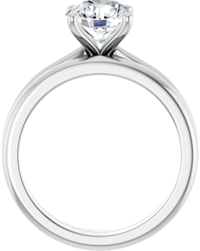 Sužadėtuvių Žiedas 14k white gold Round 7.4mm (7)