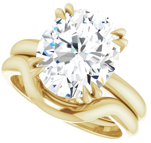 Sužadėtuvių Žiedas „Double Claw-Prong Solitaire“ 14k yellow gold Oval 12mm x 10mm (10)