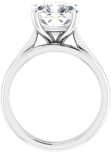 14K White 9 mm Cushion Engagement Ring Mounting (7)