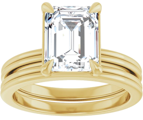 Sužadėtuvių Žiedas „Claw-Prong Solitaire“ 14k yellow gold Emerald 9mm x 7mm (8)