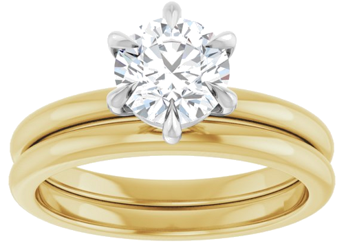 Sužadėtuvių Žiedas „Claw-Prong“ 14k yellow/white gold Round 6.5mm (8)