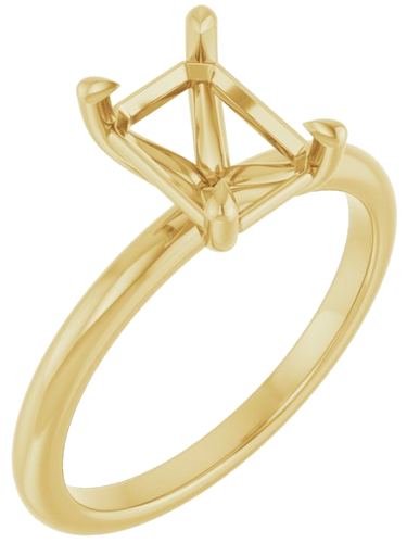 Sužadėtuvių Žiedas 585 Geltonojo Aukso Emerald 8mm x 6mm (1)