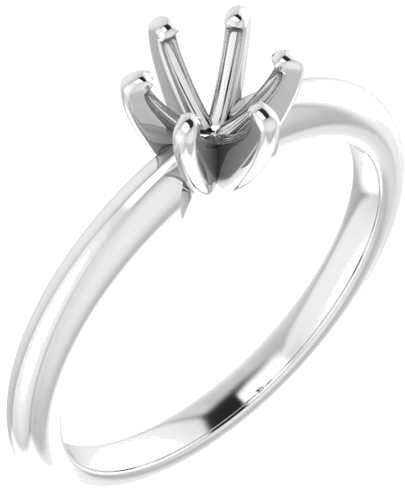 Sužadėtuvių Žiedas „Solitaire“ 585 Baltojo Aukso Round 5.2mm (1)