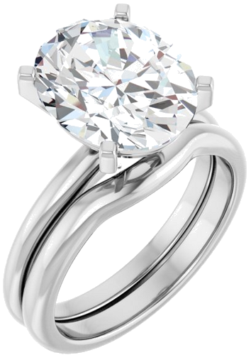 Sužadėtuvių Žiedas 14k white gold Oval 12mm x 10mm (6)