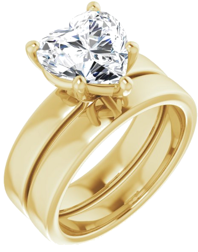 Sužadėtuvių Žiedas „Solitaire“ 14k yellow gold Heart 9mm (6)