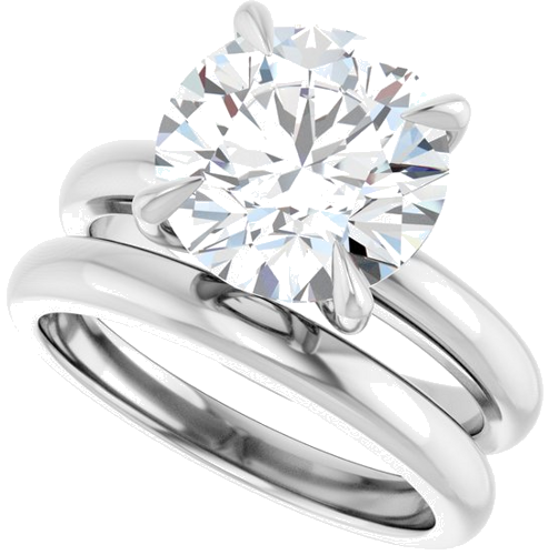 Sužadėtuvių Žiedas „Claw-Prong Solitaire“ 14k white gold Round 10mm (10)
