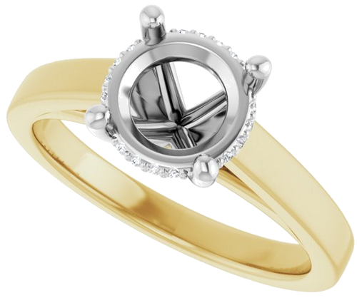 Sužadėtuvių Žiedas „Hidden Halo-Style“ 14k yellow/white gold Round 7.4mm (5)