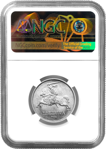 1936 Lietuva Dr. Jonas Basanavičius 5 litu sudraba monēta Sertificēta NGC (2)