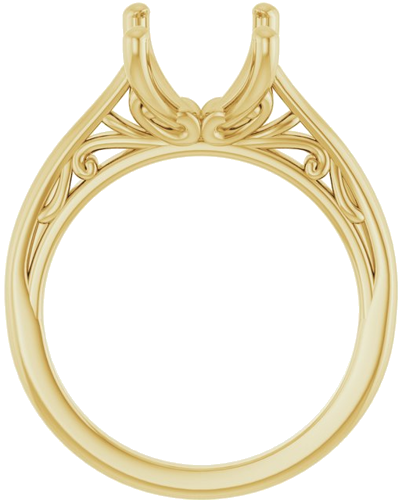 14K Yellow 10x8 mm Emerald Solitaire Engagement Ring Mounting (2)