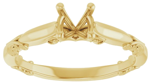 Sužadėtuvių Žiedas „Solitaire Sculptural“ 14k yellow gold Round 5.2mm (3)