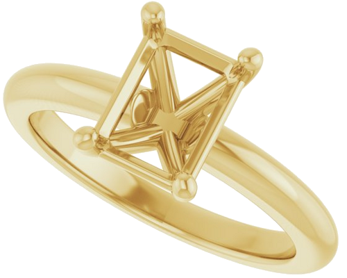 Sužadėtuvių Žiedas 14k yellow gold Emerald 8mm x 6mm (5)