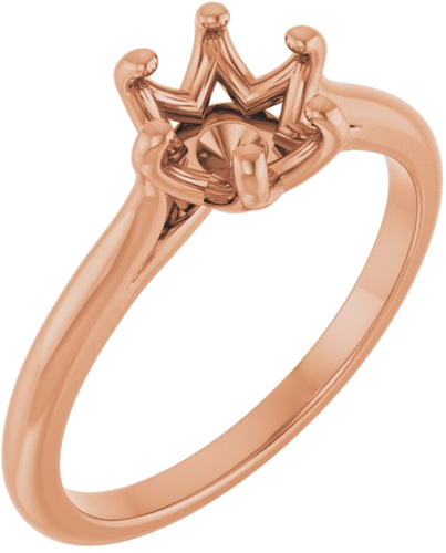 14K Rose 7 mm Round Solitaire Engagement Ring Mounting (1)