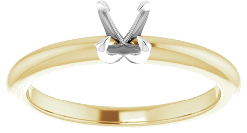 Sužadėtuvių Žiedas „Solitaire“ 585 Baltojo Ir Geltonojo Aukso Round 4.4mm (3)