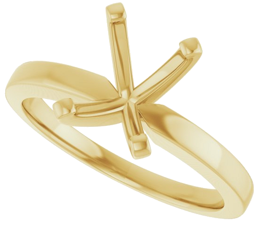 14K Yellow 8x6 mm Emerald Solitaire Engagement Ring Mounting (5)