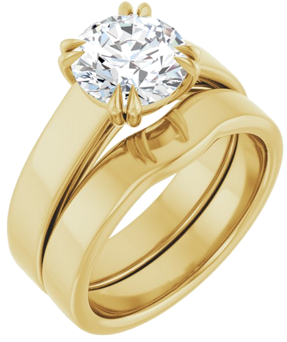 14K Yellow 8 mm Round Engagement Ring Mounting (6)