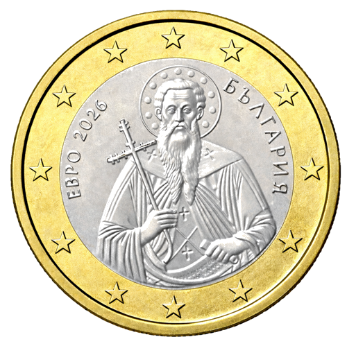 2026 Bulgarija Ivanas Rilietis Nacionalinė 1 euro moneta (1)