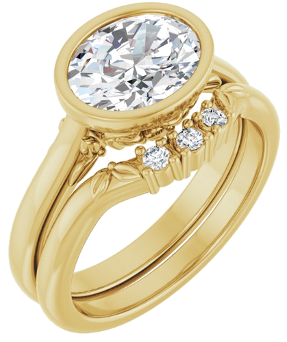 14K Yellow 9x7 mm Oval Solitaire Engagement Ring Mounting (6)