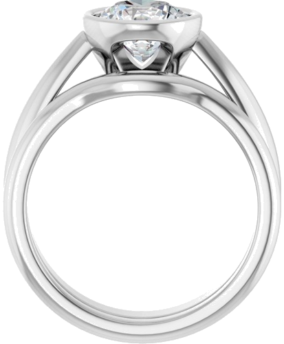 Sužadėtuvių Žiedas „Bezel-Set Solitaire“ 14k white gold Round 7.4mm (7)