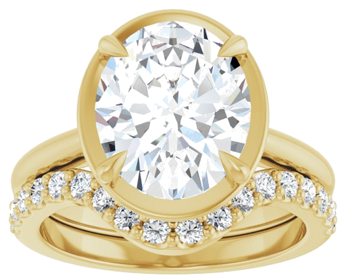 Sužadėtuvių Žiedas „Claw-Prong Solitaire Bezel-Style“ 14k yellow gold Oval 11mm x 9mm (8)