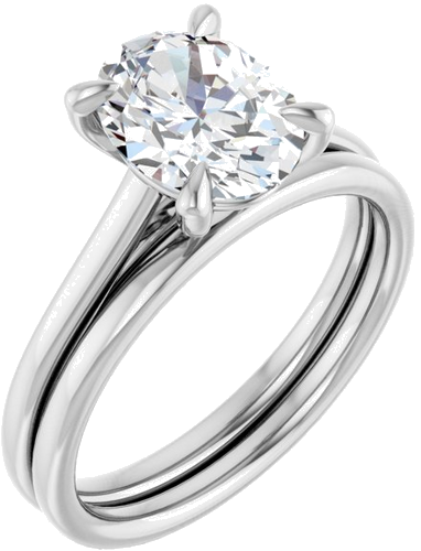 Sužadėtuvių Žiedas „Claw-Prong Solitaire“ 10k white gold Oval 9mm x 7mm (6)