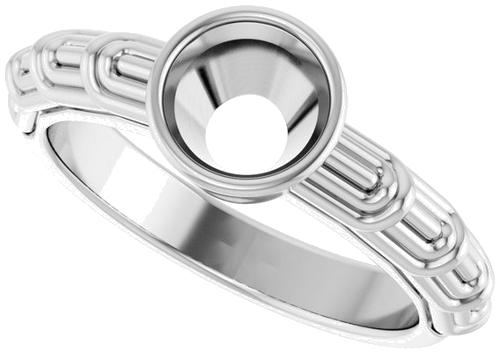 Sužadėtuvių Žiedas „Solitaire“ 585 Baltojo Aukso Round 6.5mm (5)